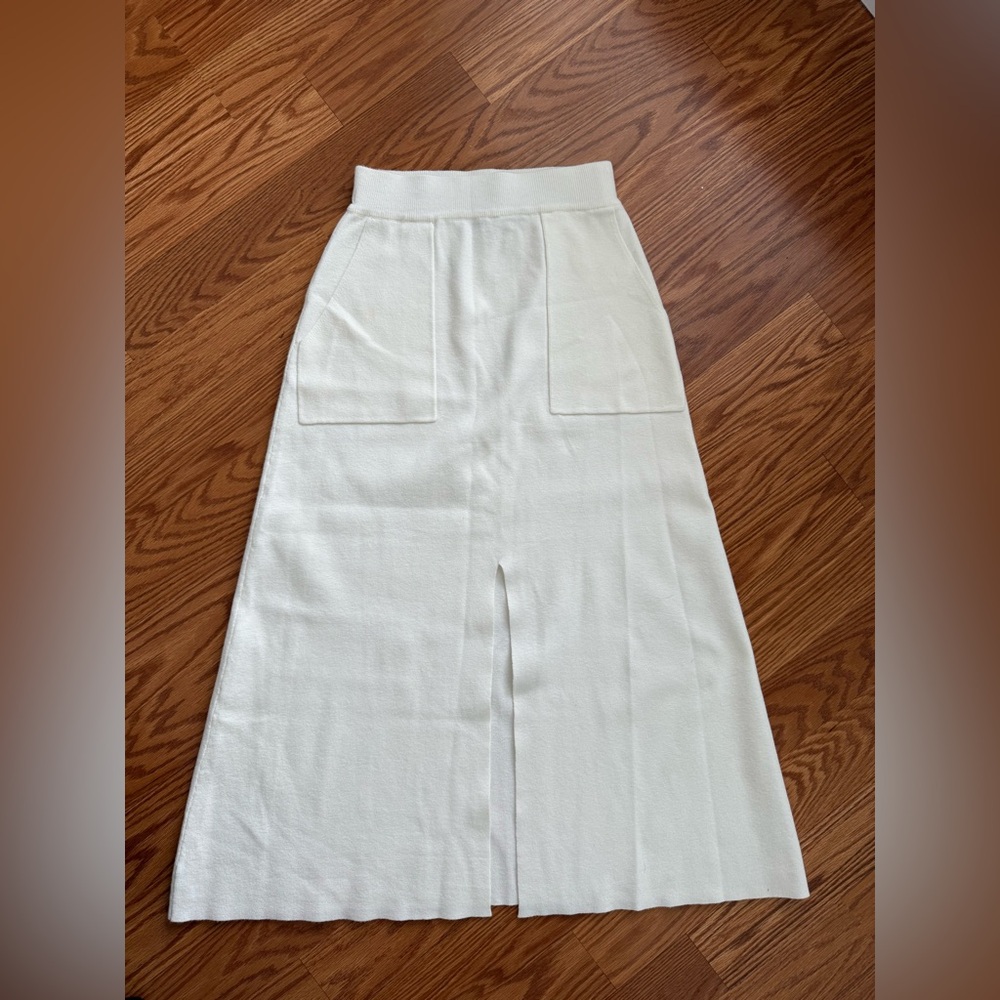 Fashion Union relocated knitted midi skirt